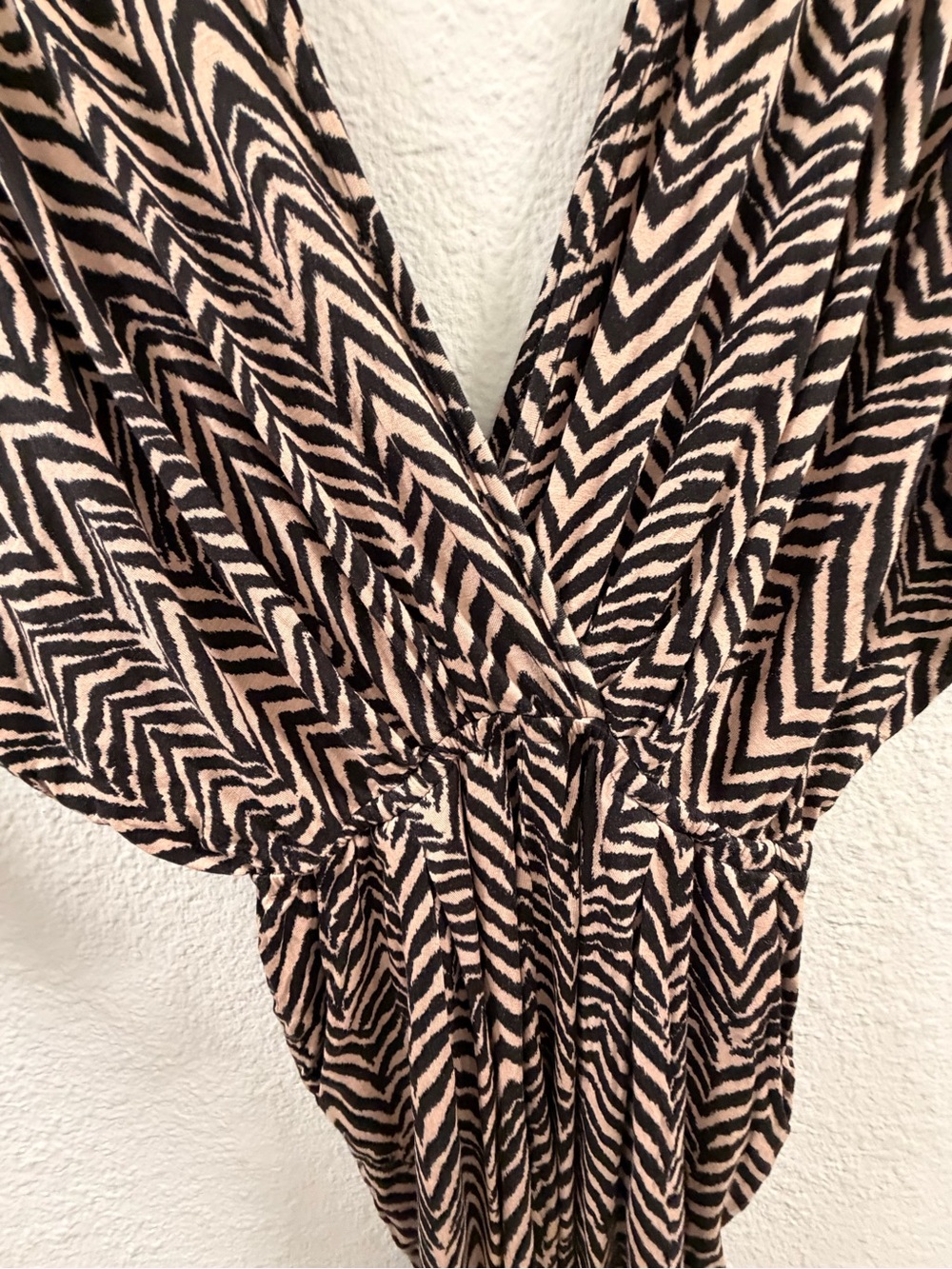 Black and tan Chevron Jumpsuit